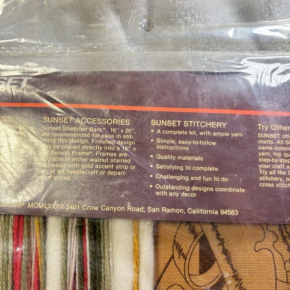 Vintage 1982‎ Sunset Stitchery Western Life Dan Trotter Fits Frame 16